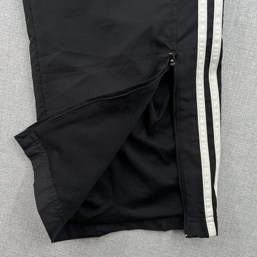 Adidas Clima365 Track Pants Mens M Black White 3-Stripe Windbreaker Athletic Y2K